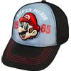 Nintendo Super Mario - Berretto da baseball per bambini 4-12 anni, regolabile, 100% cotone, Nero Mario, 4-12 anni