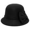 Buywis Cappello da donna in feltro a cloche a bombetta con fiocco, cappello da pescatore fedora anni '20, cappelli vintage derby da chiesa