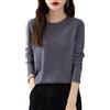 Chanyarn Donna 100% Lana Merino Maglie Termiche Maglietta Girocollo Manica Lunga Viaggio Escursionismo T-Shirt Termiche Base Layer (Grey,S)