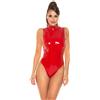 Koucla - Body da donna a collo alto, effetto pelle, bagnato, vernice