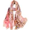 Trillion LONDON® Sciarpa da donna in 100% seta, leggera, con motivo animalier, regalo di lusso per San Valentino, beige., 48