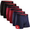 DANISH ENDURANCE Boxer Uomo in bambù Ultra Morbido, Mutande Boxer Bamboo Comodi, Traspiranti, 6 o 10 Paia, MC (2xNero, 2xRosso, 2xNavy), 4XL