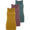 VERO MODA VMMAXI My Soft Long Tank Top GA 3P - Canotta da Donna, Giallo/Rosa/Verde (1 x Chai Tea/1 x Rose Brown/1 x North Atlantic), L
