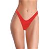 SHEKINI Pantaloni da bagno a vita bassa per le donne elastico taglio alto sexy slip da bagno sexy cheeky taglio brasiliano slip bikini, Rosso, XL