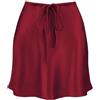 Yewanka Minigonna da donna in raso con coulisse, vita alta, gonna corta in seta