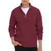 Hisir Maglioni da uomo 1/4 Zip Top Inverno Caldo Maglia Collo Polo Maglione Manica Lunga Morbido Accogliente Collo A Tartaruga Quarter Zip Maglieria Pullover per Uomo, 12 rosso., M
