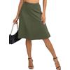 EXCHIC Donne Elegante A-Linea Vita Alta Midi Gonna Flared Affari Ufficio Lunga Elastica Gonne(XL, Verde Militare)