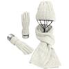Warmiehomy Set Inverno per Donne, 3 Pezzi Set di Sciarpa Guanti Cappelli per Uomo, Berretto Cappello Maglia con Sciarpa Berretti in Maglia Guanti e Manopole Sciarpe e Stole, Morbidi e Caldi, Unisex - Bianco
