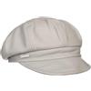 Seeberger Berretto Newsboy in Pelle Donna - Cappellino da Cappello Baker Boy con Visiera, Fodera Autunno Estate Primavera Inverno Estate/Inverno - L (58-59 cm) Grigio Chiaro