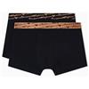 Emporio Armani Boxer da Uomo Allover Shiny Logoband, Confezione da 2, Nero, L, Nero, L