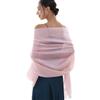 RIIQIICHY Scialli e involucri da donna per abiti da sera come sciarpa di seta chiffon scialli pashmina formali setosi per matrimoni, Rosa-1., Large