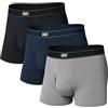 SAXX Underwear Co. Daytripper - Boxer elasticizzati da uomo, confezione da 3, Nero/Grigio/Navy, Medium