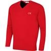 Calvin Klein Maglione Golf Uomo Durevole e Scollo a V - Rosso - XXL