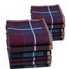HOULIFE - Fazzoletti da uomo in tessuto scuro in puro cotone a quadretti, per uso quotidiano, set di 6/12 pezzi, 43 x 43 cm, regalo di Natale Mixte-12 Pièces Large