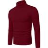QIXING Top Termico Uomo Manica Lunga Dolcevita Camicia Invernale Termica Uomo (Grigio Chiaro S), bordeaux, M