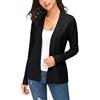 EXCHIC Donna Casuale Lunghe Maniche V Collo Aperto Fronte Maglia Cardigan (XL, Nero)