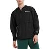 Champion Giacca pieghevole da stadio, maglione leggero resistente all'acqua e al vento, giacca a vento con cappuccio a mezza zip, Nero-549369, X-Large