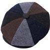 ZRWASKA® Cappellini piatti da uomo UK 8 pannelli Peaky Flat Baker Boy Cappelli in lana - Gatsby Tweed Tessuto di lana stile Newsboy Donna Baker 1920s Cappello piatto da uomo tinta unita a spina di