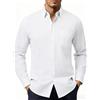 Mauro Kane Camicia No Stiro Uomo Manica Lunga, Camicia da Uomo Elegante Bianca S