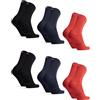 DANISH ENDURANCE Calzini Uomo Fibra di Bambù, 6 Paia, Multicolore (2x Blu Scuro, 2x Nero, 2x Rosso Acceso), 43-47