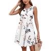 AUSELILY Vestito Donna Estivo Senza Maniche Abito a Tinta Unita Stamp Elegante Abito da Spiaggia