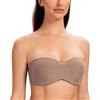 MELENECA Donna Reggiseno Senza Spalline Taglie Forti Minimizer con Ferretto Non Imbottito Spalline Trasparente Marrone Erica 1F