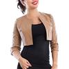 Toocool Giacca Donna Corta Ecopelle Bolero Senza Chiusura Arricciato VB-10381