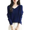 Chanyarn Maglione da Donna 100% Lana Merino con Scollo a V 2025 Casual a Maniche Lunghe Senza Cuciture Maglia Maglione