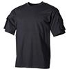 MFH Camicia a Maniche Corte US con Tasche sulle Maniche - Nero Taglia M
