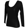 RAGNO Camiciola Donna Manica Lunga 85% Lana Merino e 15% Seta Articolo 074029, 020 Nero, 4-Quarta (EU M - F 3 - USA S - GB 34)