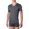 marcLuis - Mezza Manica Scollo a V in 100% Puro Cotone Jersey Pettinato per Una Morbidissima e freschissima Sensazione sulla Pelle, Confezione da 3 Pezzi, Colore: Grigio, Taglia S