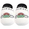 FRIENDS Groovy - Pantofole ufficiali della serie televisiva Central Perk, taglia 38-40, bianco, 5/7 UK