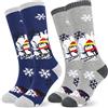 srclo Calzini termici invernali per bambini, per sci, sport, 2 paia, altezza al ginocchio, colorati, per sci, snowboard, passeggiate, per bambini dai 5 ai 15 anni, taglia UK 8.5J-2/EU26-34, Blu