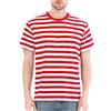 COSAVOROCK Maglietta a Righe Uomo Camicia in Cotone a Maniche Corte, Rosso Bianco, XL