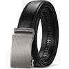 GSG SINCE 1998 Cintura Uomo senza Buchi Cinture Cricchetto con Chiusura Automatica Regolabile Cinturone Pelle 35mm con Confezione Regalo Nero 40-46 inch