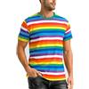 COSAVOROCK T-Shirt Uomo a Righe in Cotone a Manica Corta Girocollo