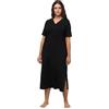 Ulla Popken Nachthemd_804072, Maglia Lunga da Notte Donna, Schwarz, 50+