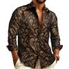 YOHOWA Camicia da uomo in seta con bottoni e motivo cachemire, camicia formale casual, da lavoro, vestibilità comoda, maniche lunghe