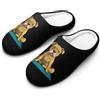 Generic Pitbull Doing Yoga Funny Pitbull Dog Pantofole da uomo casual slip on calde scarpe da casa con suola in gomma per interni ed esterni, Stile:, 7-8（40-41）