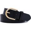 FRIEDRICH HOFFMANN Cintura da donna nera in vera pelle - Made in Germany - Cintura da donna stretta, larghezza 3 cm