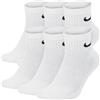 Nike 6 paia di calzini corti da uomo e donna, alla caviglia, colore bianco, nero, set risparmio SX7667 Everyday Cotton Cushioned Ankle, calzini sportivi taglia 34, 36, 38, 40, 42, 44, 46, 48, 50