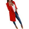 MaNMaNing Donna Cappotto Lungo Elegante Coat Lana con Cintura Cappotto morbido da donna manica lunga peloso aperto tasca frontale cardigan corto giacca cappotto lungo con bottoni solidi (Red, S)