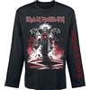 Iron Maiden Eddie Bike Uomo Maglia Maniche Lunghe Nero 100% Cotone Regular