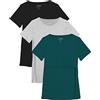 Sosolism Set da 3 Magliette da Allattamento Estate a Maniche Corte T-Shirt Casual per Gravidanza e Post-Parto per Donne