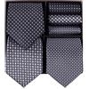 BRERA 67-3 Pezzi Cravatta Uomo elegante + 3 Pezzi fazzoletto da taschino uomo, Set uomo con confezione regalo, Cravatte e Pochette Classiche