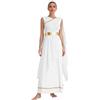 Runhomal Costume da dea greca antica da donna, abito antico, costume togo romano, greco, Halloween, carnevale