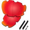 Saucer Lenti di ricambio di alta qualità e kit di gomma per Oakley Split Jacket Ventilato OO9099 Occhiali da sole High Defense - Rosso fuoco polarizzato