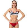Okeo Costume Piscina Donna, Costume Nuoto Donna, Due Pezzi, Push up con Coppe Estraibili, Tessuto in Revolutional Shiro, Foderato, Fantasia tigrata (IT, Numero, 40, Regular, Regular, Rosso)