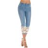 VPQILH Jeans Pantaloni Donna con Pizzo Estivi Vendita, 2025 Offerta 3/4 Pantalone Capri Donna Slim Fit Jeans Pants con Bottoni Pinocchietti Eleganti Denim Pantaloni per Casual Trekking