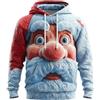 Générique Felpa con cappuccio da uomo 3D, stampa Pere Noel Drole Hoodie, maglione da uomo inverno di Natale, brutta con tasca canguro felpe jumper pullover creativo di moda divertente brutto di Natale, felpa di